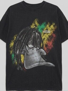 [[Lot29]] Vintage Black Graphic Daffy Duck Rasta Tee